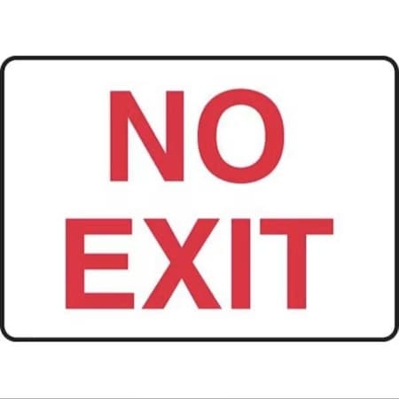 Accuform No Exit, Plastic, 7 in x 10 in, Mounting Holes SHMADM486VP